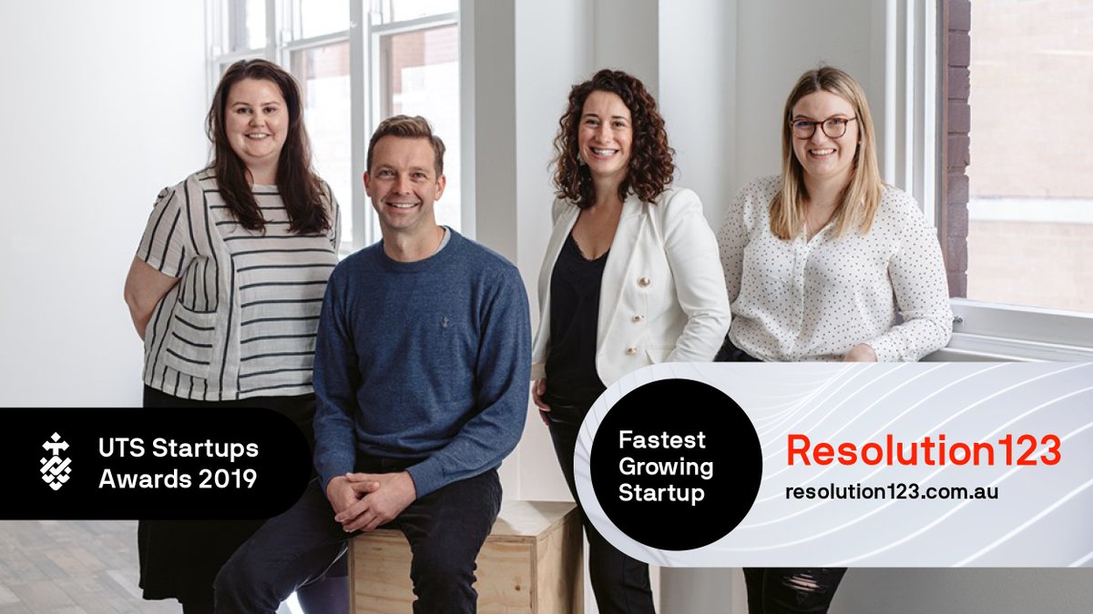 UTSStartups's tweet photo. Congratulations to @resolution123au (@UTSLaw) for being our #UTSStartups Fastest-growing startup. In this calendar year alone, Resolution123 has generated a revenue of $377,000 and is growing fast! Find out more: https://t.co/UjjNGUaCij https://t.co/oRiKoRte6w
