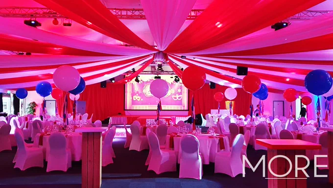 circus theme decor with circus drapes