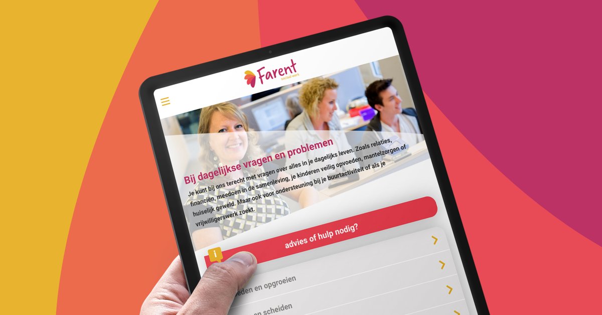vrolijkonline's tweet photo. Yeahhhh, de nieuwe website van Farent sociaal werk is live! In samenwerking met @VisionArt_nl hebben we deze website gemaakt. Check https://t.co/cINHIRKh1b  
@umbraco #umbraco https://t.co/4WLXkDsaf2