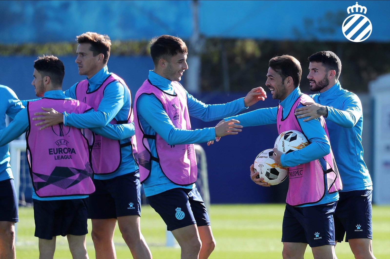Los jugadores del Espanyol, en la última sesión de entrenamiento (Foto: RCDE).