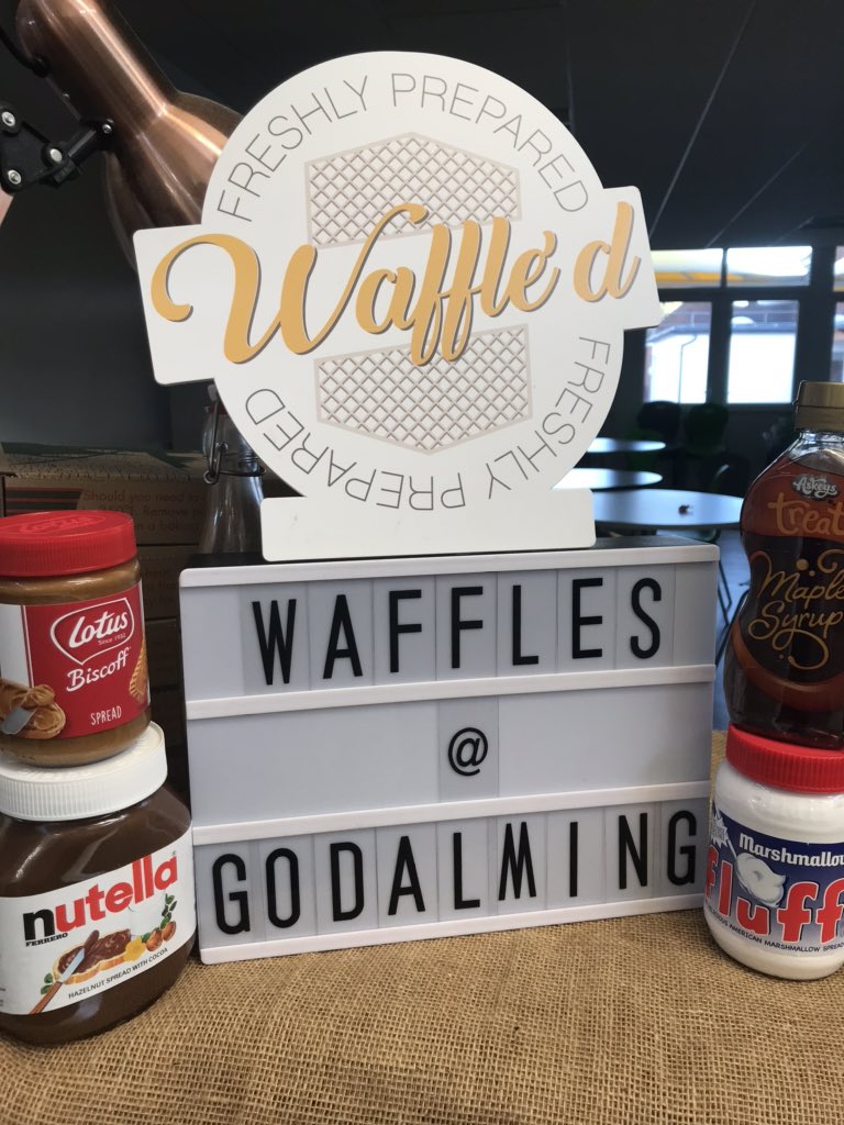 NIFFFarley's tweet photo. New concept launch @CTLGodalming1 today!!! #Waffled Be sure to come get some of the action... #Baconmaple #fruityfluff #Biscoffolate to name a few. The choice is yours... @caterlink_ltd @AshMarten @sitebbit @GCOLSU https://t.co/zDw61BWpcc