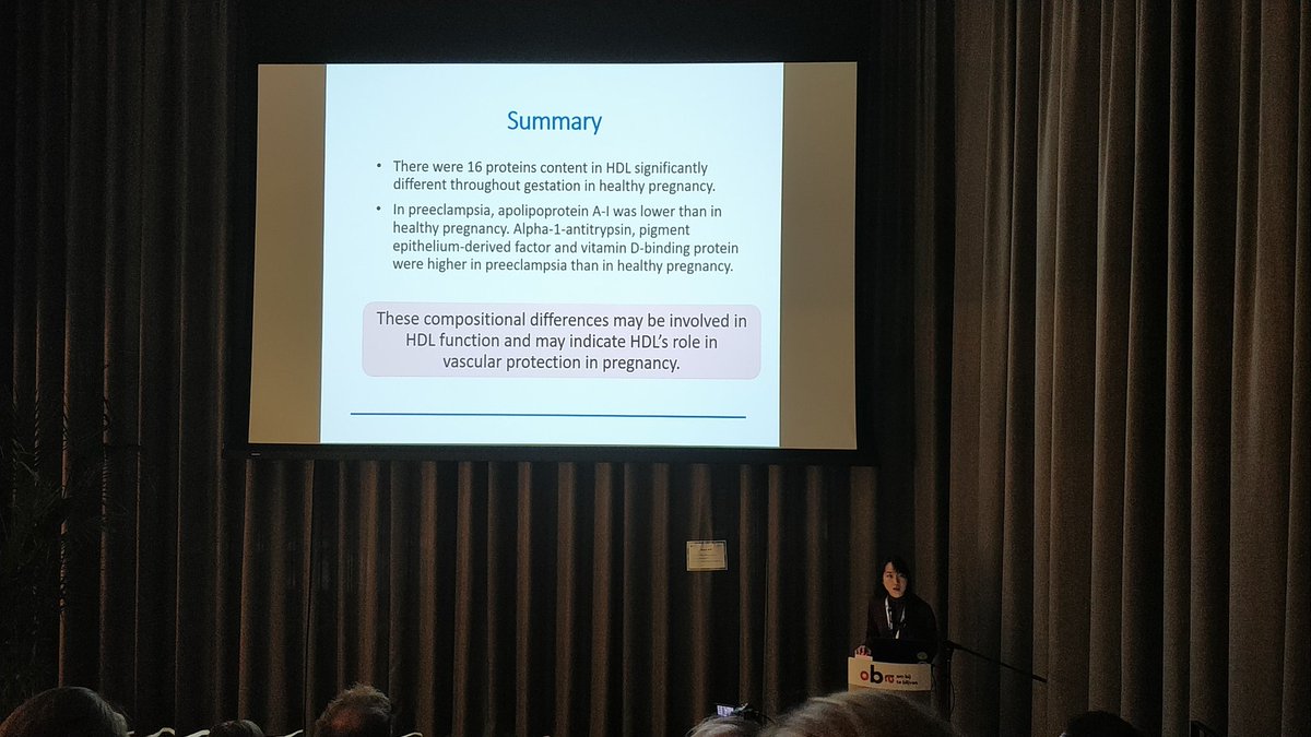 CeulemansDries's tweet photo. Next up: P Patanapirunhakit shows us that protein composition of HDL is different in #pregnancy with pre-eclampsia, possibly changing the protective role of HDL on vascular function.
#BiochemEvent @WorldObesity https://t.co/ImYf3Hjqeh