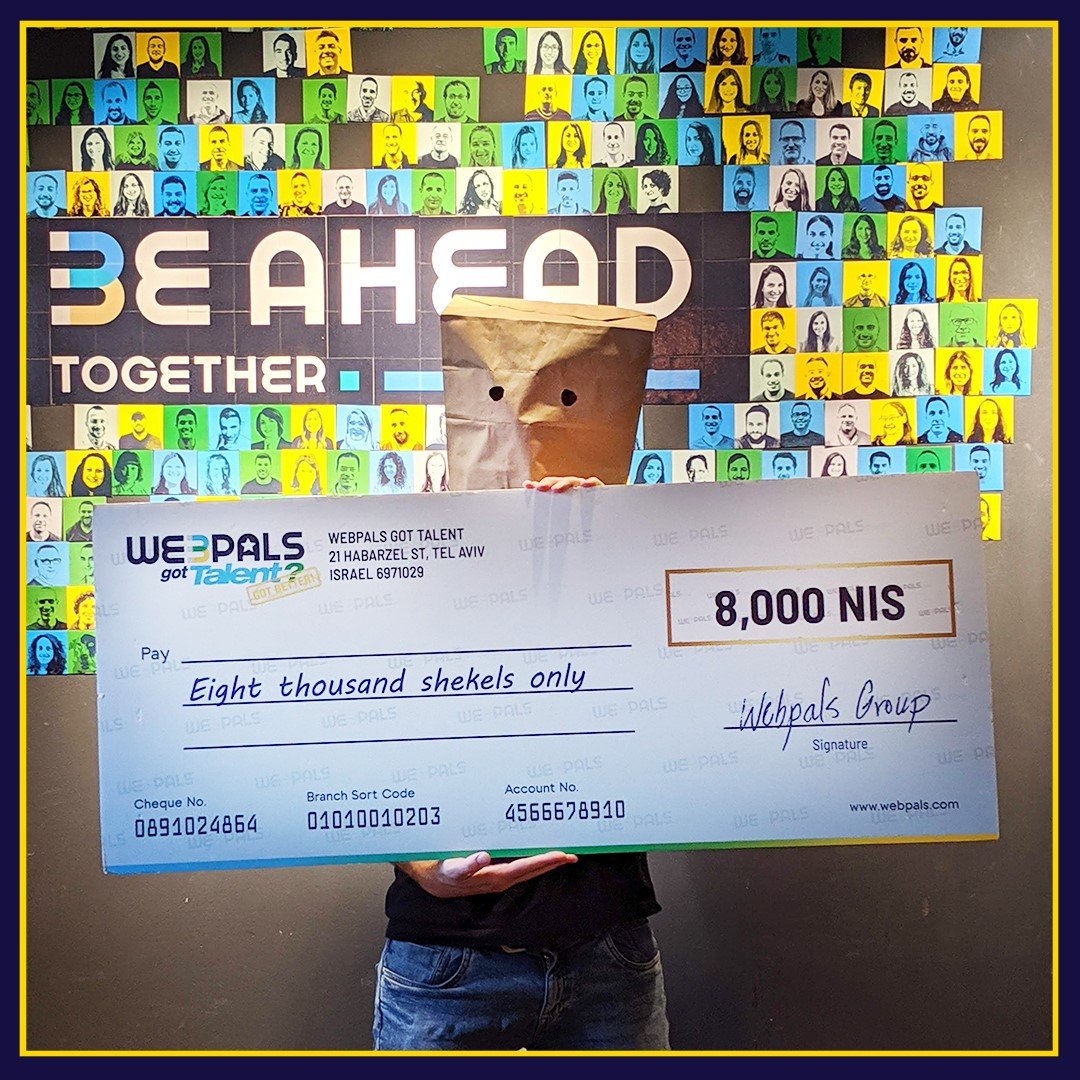 Some people win the lottery 😄💰
Webpalers help us grow and get rewarded. Look at this lucky Webpaler who got 8,000 NIS for helping us fill a golden position.

To see all our open positions click here >> webpals.com/careers/