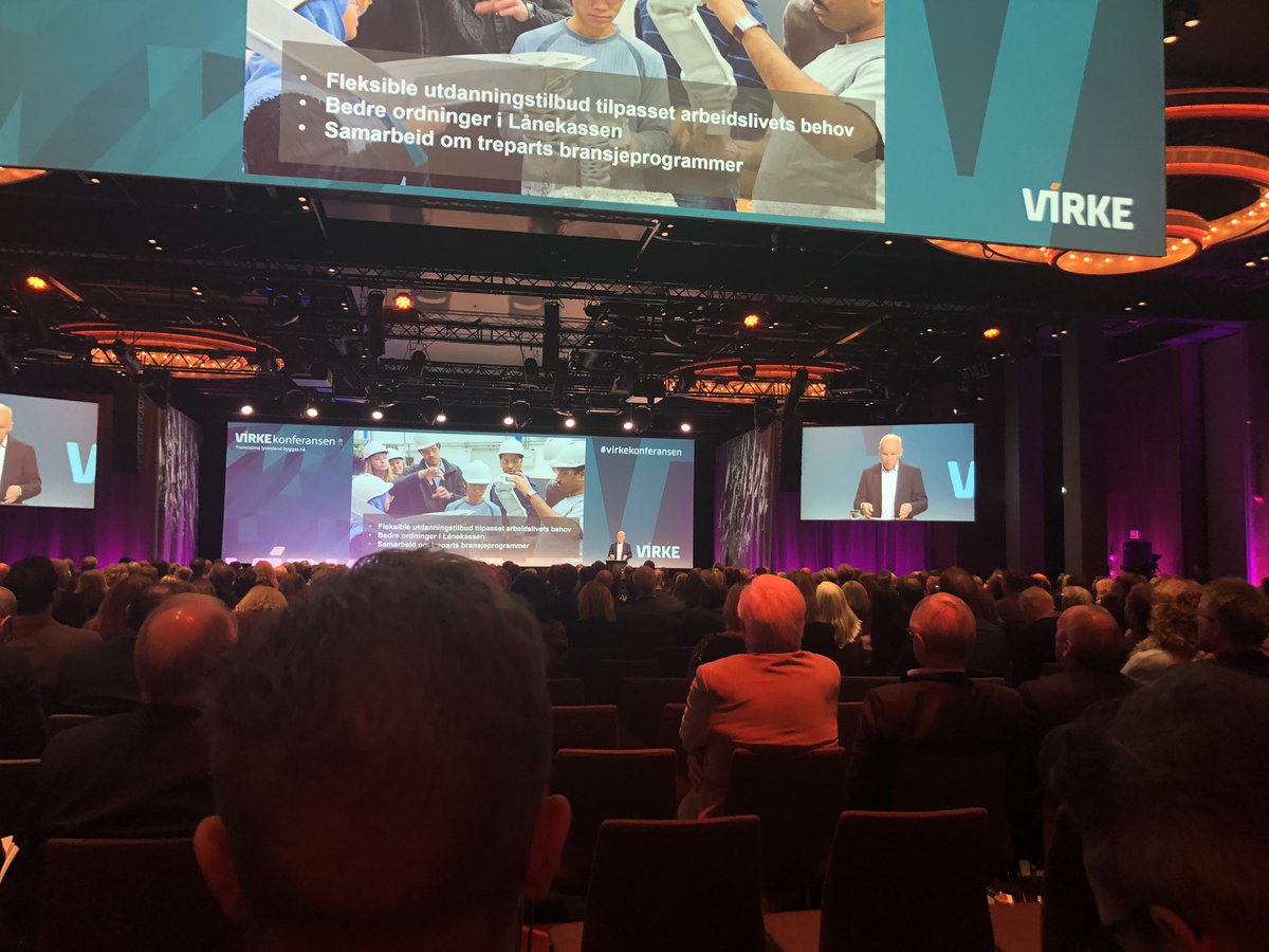 Så enig med <a href="/jantoresanner/">Jan Tore Sanner</a> når han på #Virkekonferansen takker Virkes medlemsvirksomheter for jobben de gjør med å inkludere folk i arbeidslivet. Heia lederne i privat tjenestenæring!