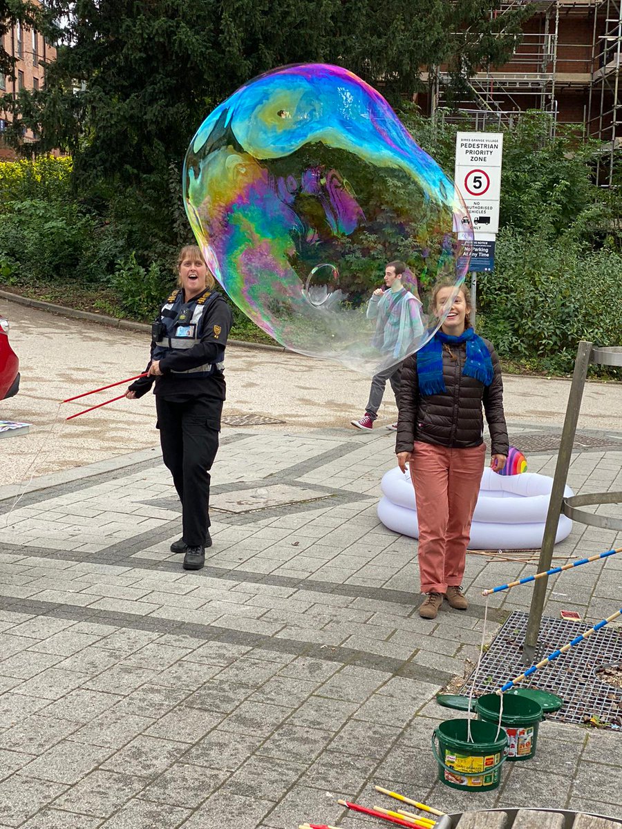 EstateExeter's tweet image. @EstateExeter Estate Patrol officer interacting with students during a day shift,#keepingsafeandsecure