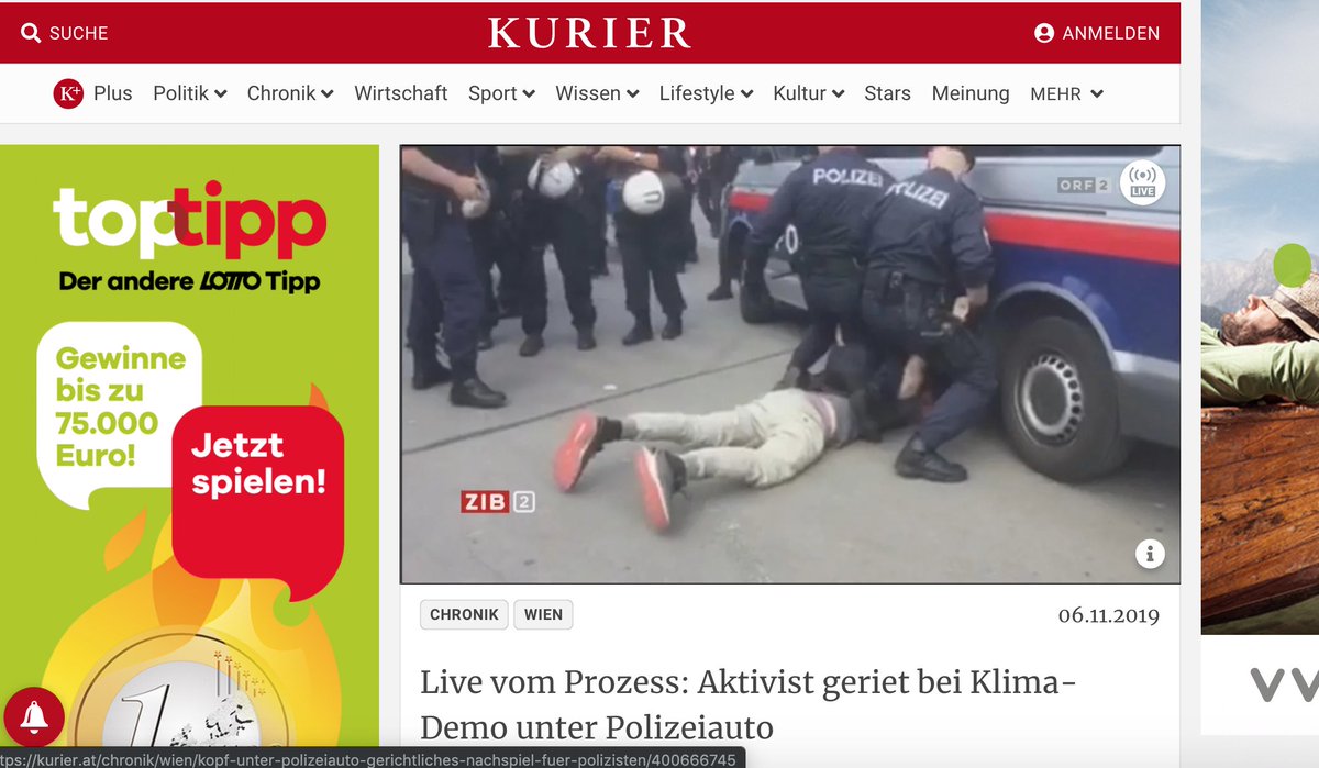 schodlorama's tweet photo. So viel mehr als eine Text-Bild-Schere ... wer überlegt sich solch eine Headline, nickt sie ab und lässt sie stehen? #klimademo #wien #Polizei #Medien #Oesterreich https://t.co/S3hKCS0TP4