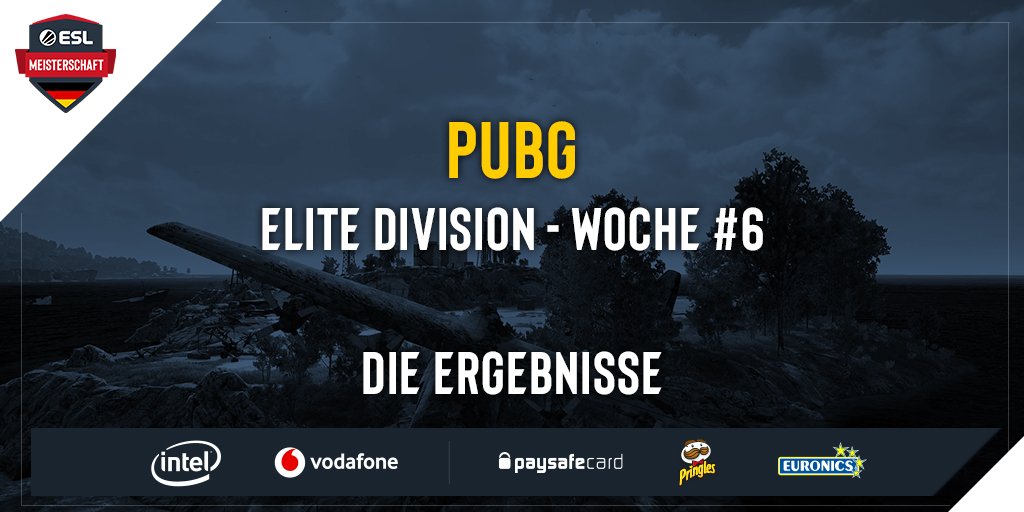Tagessieg für <a href="/TheMythof_clan/">= The Myth of =</a>! Mit 20 Punkten Vorsprung vor <a href="/EsportsLunarz/">Lunarz Esports</a> und @BacktoLobbyPUBG holen sie sich die 200€ für diese Woche und sichern ihren Verbleib in der Elite der <a href="/PUBG_DE/">PUBG: BATTLEGROUNDS Deutschland 🇩🇪</a> #ESLMeisterschaft! #PUBG

Alles zum 6. Spieltag:
👉 play.eslgaming.com/playerunknowns…