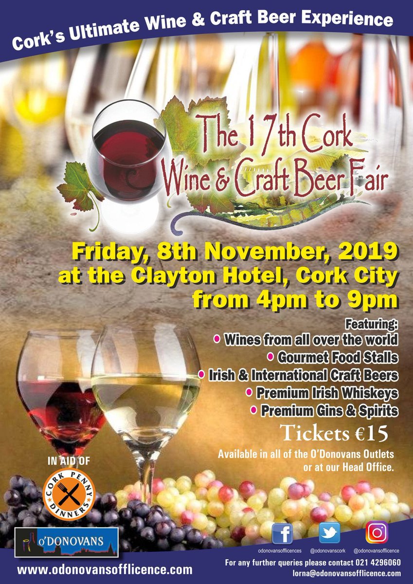Billy Lyons (@corkbilly) on Twitter photo The 15th annual Cork Wine Fair takes place this Friday in the Clayton on Lapps Quay. <a href="/ODonovansCork/">ODonovansOffLicence</a> The 15th annual Cork Wine Fair takes place this Friday in the Clayton on Lapps Quay. <a href="/ODonovansCork/">ODonovansOffLicence</a>