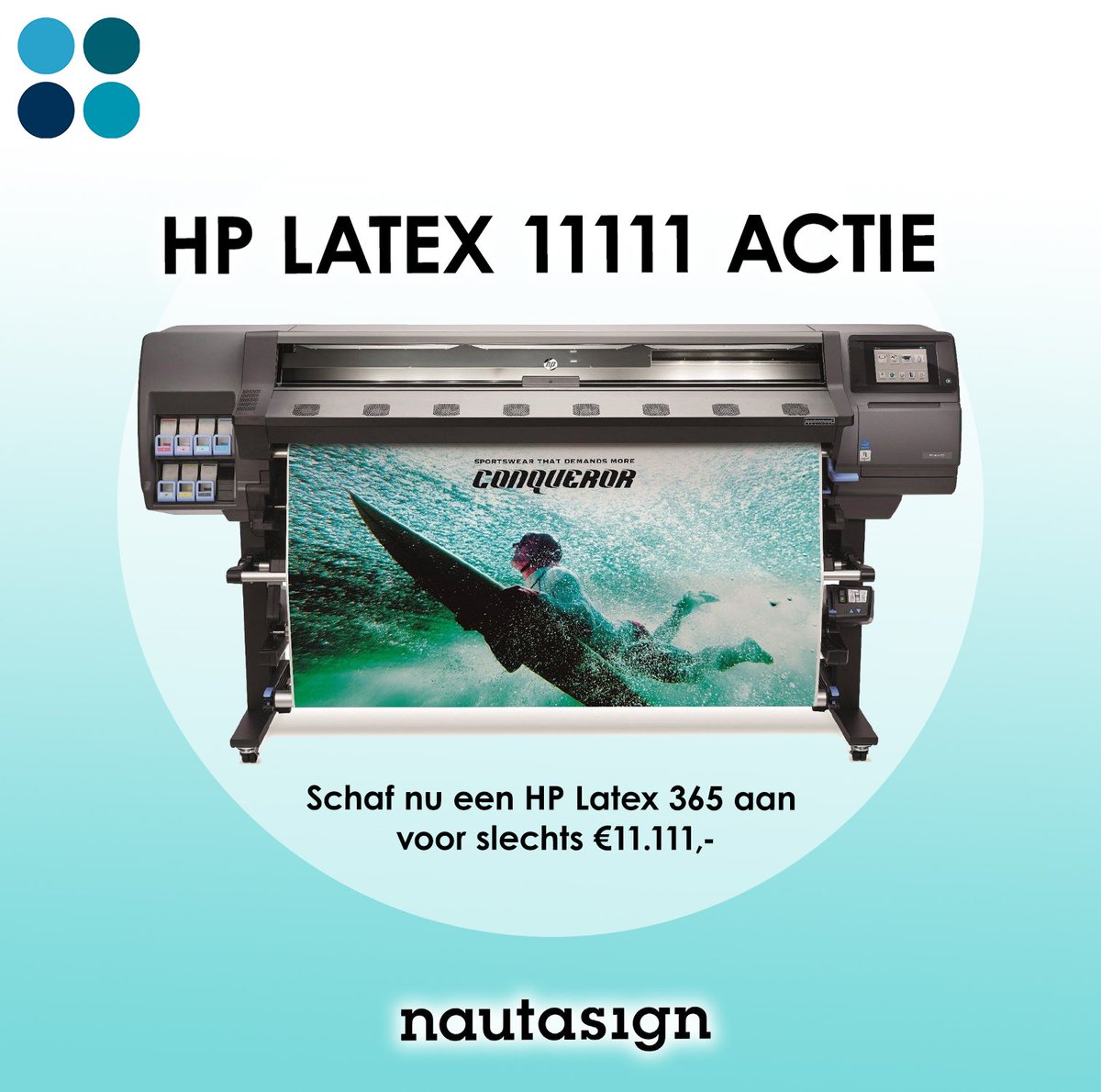Mooi nieuws! HP heeft besloten om de uiterst succesvolle HP Latex 11111 actie te verlengen tot 31 januari 2020. Wij kunnen door deze actie de populaire HP Latex 365 printer aanbieden voor slechts € 11.111,-.