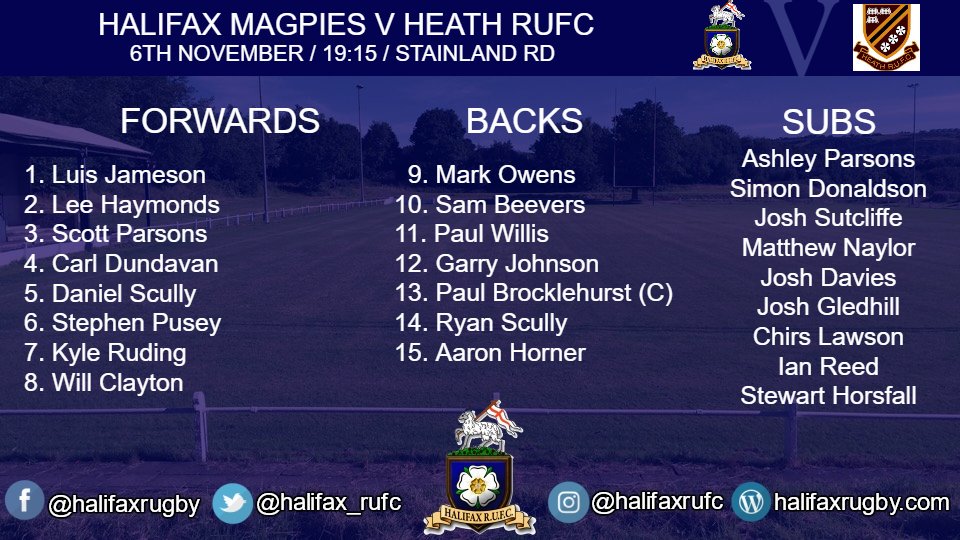 🏉TONIGHT🏉 MAGPIES V HEATH RUFC KO 7:15PM AWAY (Heath RUFC, Stainland Rd, HX4 8LS) #mixedabilityrugby #mixedabilitysport #sport4all #oneclub