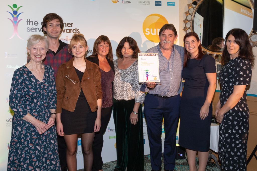 Congrats to the winners of the Sure 2019 award for Best Customer Service from Digital.  In Jersey Snap Design &amp; Digital won and in the Guernsey  Bailiwick Alderney's Quay FM flew in to accept their trophy.  Both delivering brilliant service digitally! <a href="/SureJersey/">Sure Jersey</a>  <a href="/SureGuernsey/">Sure Guernsey</a>