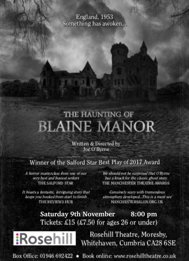 Randolph Tempest (@randytempest) on Twitter photo #TheHauntingOfBlaineManor gets a mention in <a href="/WhitehavenNews/">Whitehaven News</a> regarding the rescheduled date <a href="/Rosehilltheatre/">Rosehill</a> this Sat 9th Nov 8pm
whitehavennews.co.uk/news/18015373.…
The LAST chance to see the play this year!
<a href="/VisitWhitehaven/">Visit-Whitehaven</a> <a href="/WhatsOnStage/">WhatsOnStage</a> <a href="/MrWhitehaven/">What's On Whitehaven</a> <a href="/thecumbriaguide/">The Cumbria Guide</a> <a href="/PriestleyTalent/">Alex Priestley Talent</a> #TheHauntingOfBlaineManor gets a mention in <a href="/WhitehavenNews/">Whitehaven News</a> regarding the rescheduled date <a href="/Rosehilltheatre/">Rosehill</a> this Sat 9th Nov 8pm
whitehavennews.co.uk/news/18015373.…
The LAST chance to see the play this year!
<a href="/VisitWhitehaven/">Visit-Whitehaven</a> <a href="/WhatsOnStage/">WhatsOnStage</a> <a href="/MrWhitehaven/">What's On Whitehaven</a> <a href="/thecumbriaguide/">The Cumbria Guide</a> <a href="/PriestleyTalent/">Alex Priestley Talent</a>