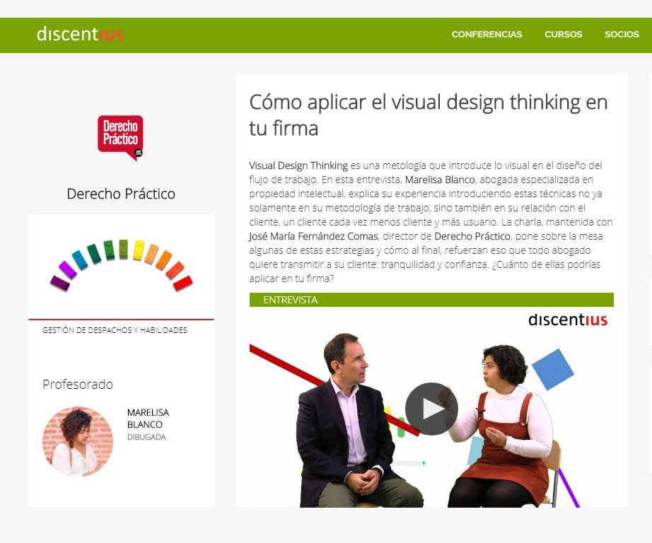 discentius's tweet photo. Abogacía práctica con @MarelisaBlanco: Cómo aplicar el #visualdesignthinking en tu firma. @jmfcomas  
 de @derechopractico charla en este vídeo con una de las abogadas más disruptivas en el campo del #lenguajejurídico visual 
👇👇👇
https://t.co/yqx5cqG161 https://t.co/UOcilghG1v