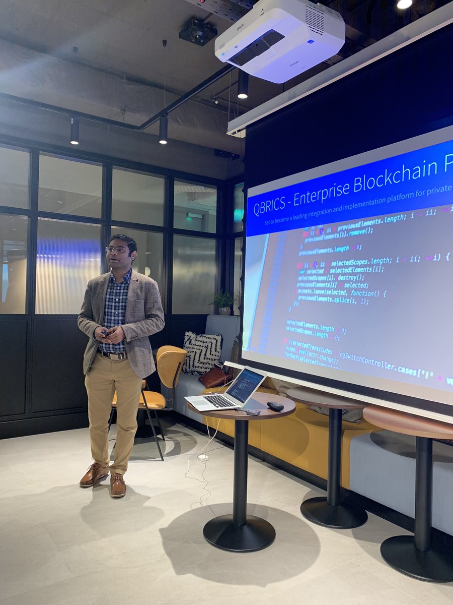 CorkAccel's tweet image. First up today is Rakesh Ramachandran, CEO &amp;amp; Co Founder of QBRICS #Day60Demo #ISA