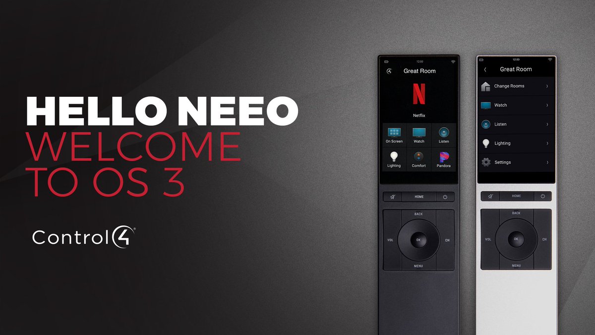 Say hello to Neeo!
The new interactive touchscreen remote engineered for the <a href="/Control4/">Control4</a> OS 3 Smart Home | available at Majik House
majikhouse.com/hello-neeo
#smarthome #control4 #homeautomation