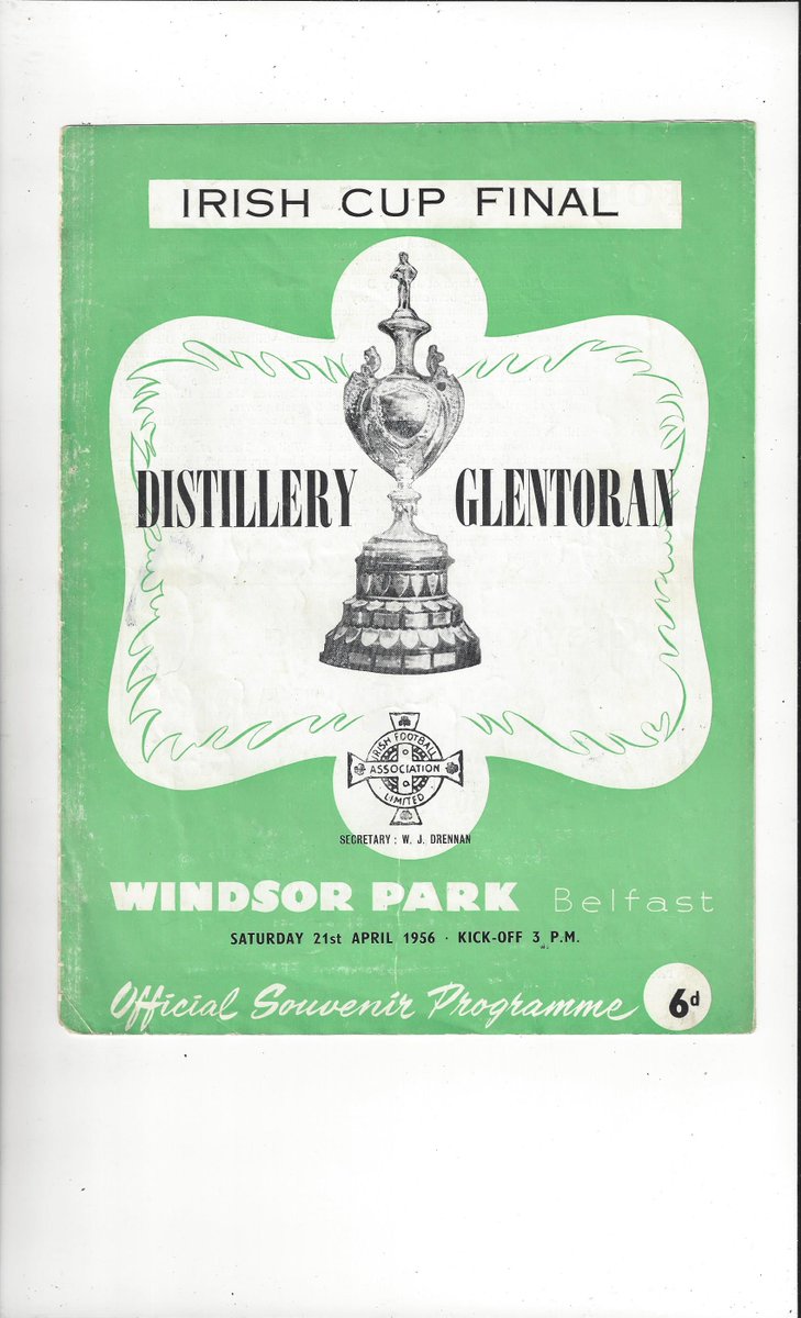 bobsprogrammes's tweet image. Football programme from 1956 Irish Cup Final, Distillery v Glentoran at Windsor Park, Belfast now available on bobsprogs.com @NonLeagueCrowd @footyscan @distilleryfc #LDFC #DistilleryFamily @Glentoran #TimeToClimb