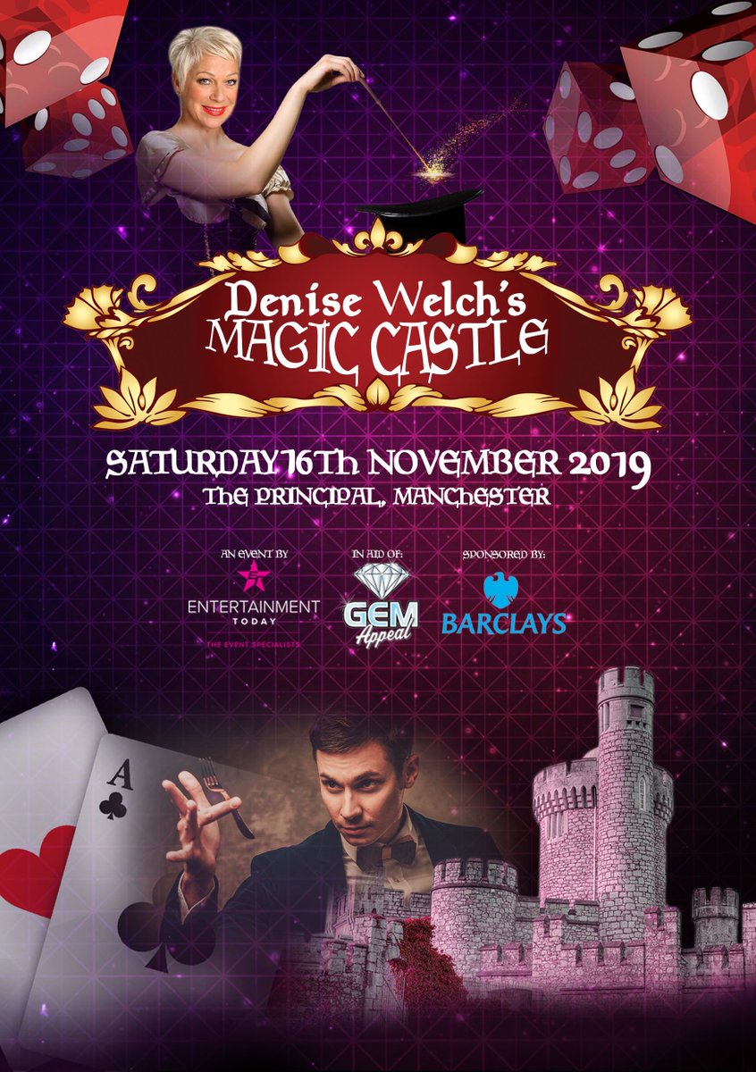 Less than 2 weeks to go until the annual <a href="/RealDeniseWelch/">Denise Welch</a> charity ball, in support of <a href="/gemappeal/">GEM Appeal</a> 

Last few tickets remaining - don't miss out on a magical evening! ✨🔮

16.11.19

#charityball #manchesterevents #GEMappeal #denisewelch