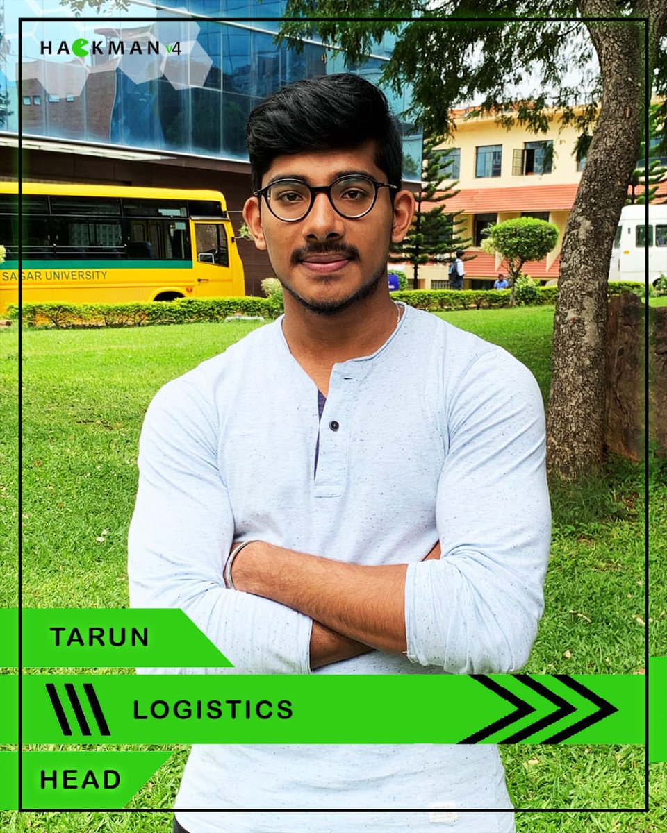 WeAreHackman's tweet image. Tarun 
Logistics head
.
.
#TeamHackman #dayanandasagarcollegeofengineering #hackathons  #hackman  #coder #coding #opentheme  #24hrhackathon
#Hackmanv4
#crew #campaign