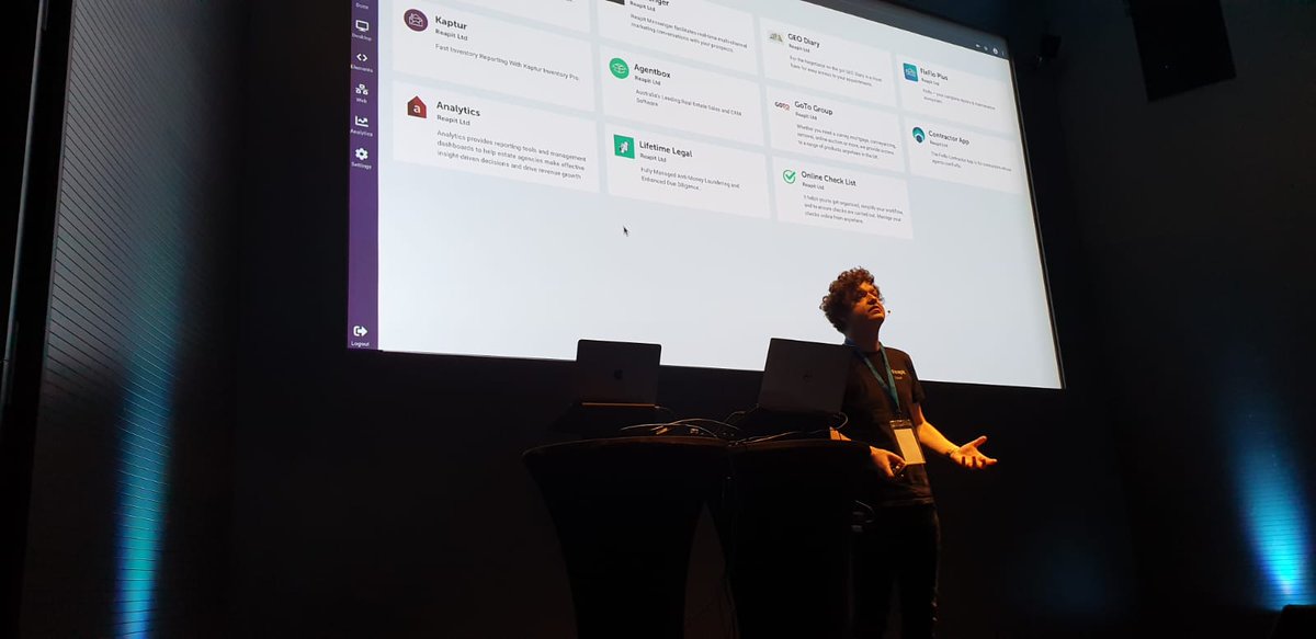RPT_Foundations's tweet photo. Will McVay - @ReapitSoftware Head of Platform - now on stage: "Cloud apps can extend and augment existing services on the Reapit CRM." #PropTechFoundations #PropTechMarketplace https://t.co/RPMrZArjAu