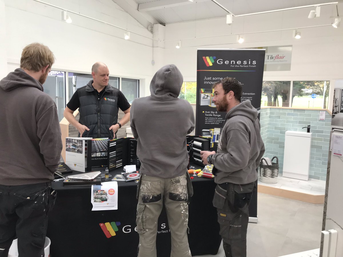 Lots of advice and training going on at Tileflair Yeovil to help #tilers get it right. Trade Day on until 3pm #trade #tradeevent #yeovil <a href="/STSUKLtd/">STS Ltd</a> <a href="/BALtiling/">BAL Tiling</a> <a href="/GenesisAPS/">GenesisGlobalSystems</a>