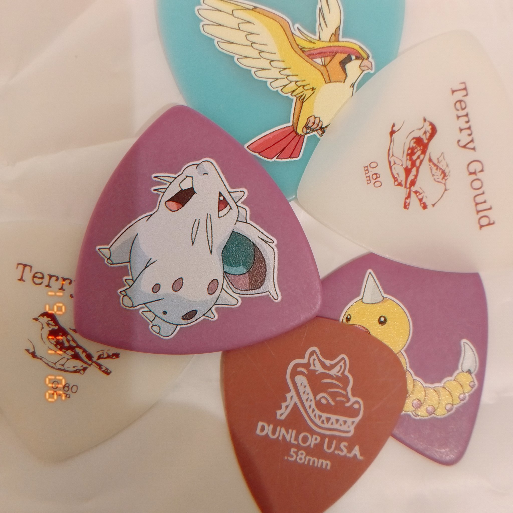 森千咲穂 森ちゃんは新しいギターピックを手に入れた 本当は鳥さんとワニの3つだけレジに持っていったんですけど レジ横のポケモンピックの誘惑に負けてしまいました なんて可愛いの 練習頑張るぞ ギターピック ポケモンピック 好き