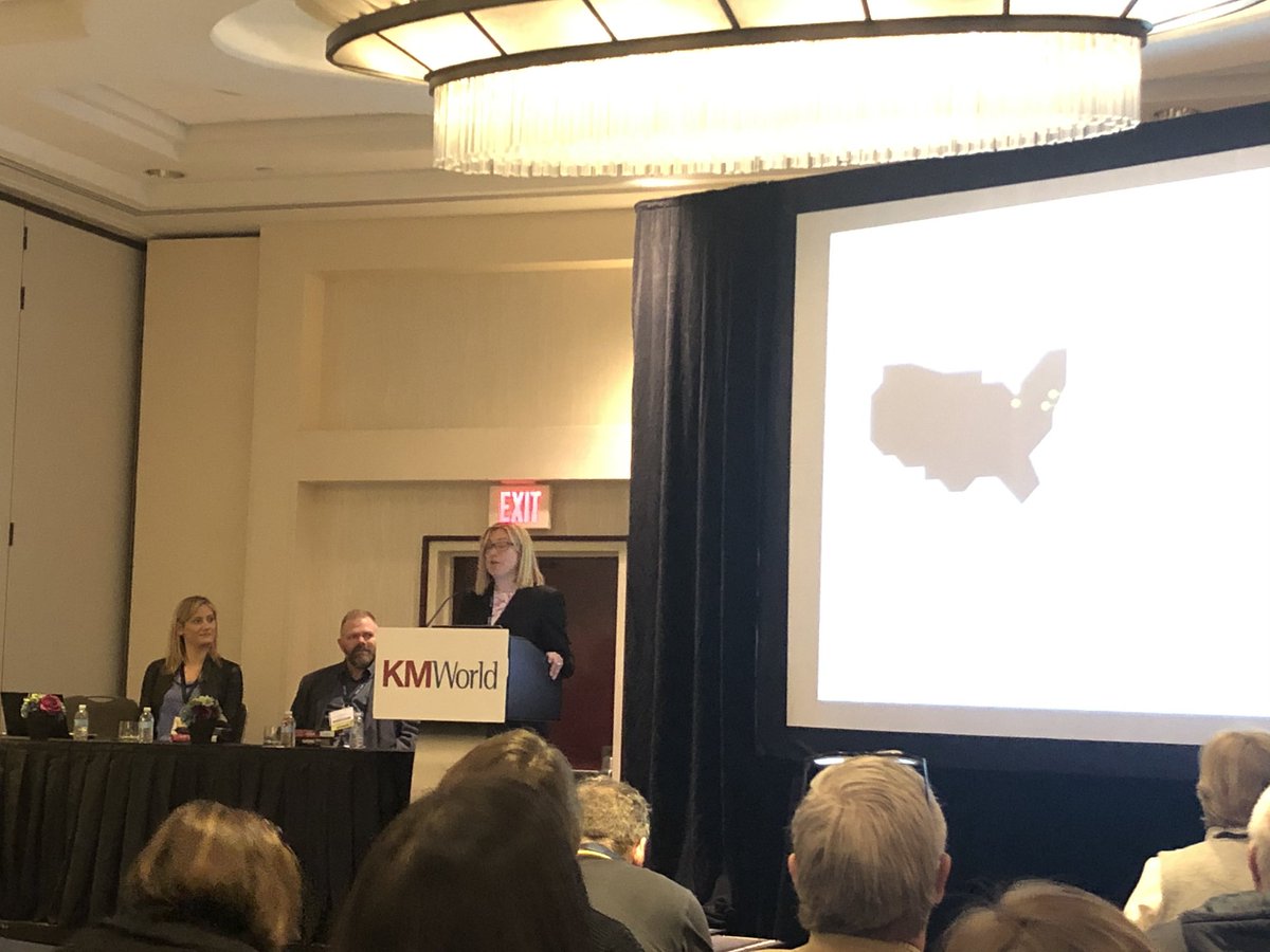 rebeccarodgers's tweet photo. An awesome presentation from a fellow Aussie at #KMWORLD2019 on building innovative teams. Great real world examples. Thanks @fmcnish https://t.co/mEk1zbeajQ