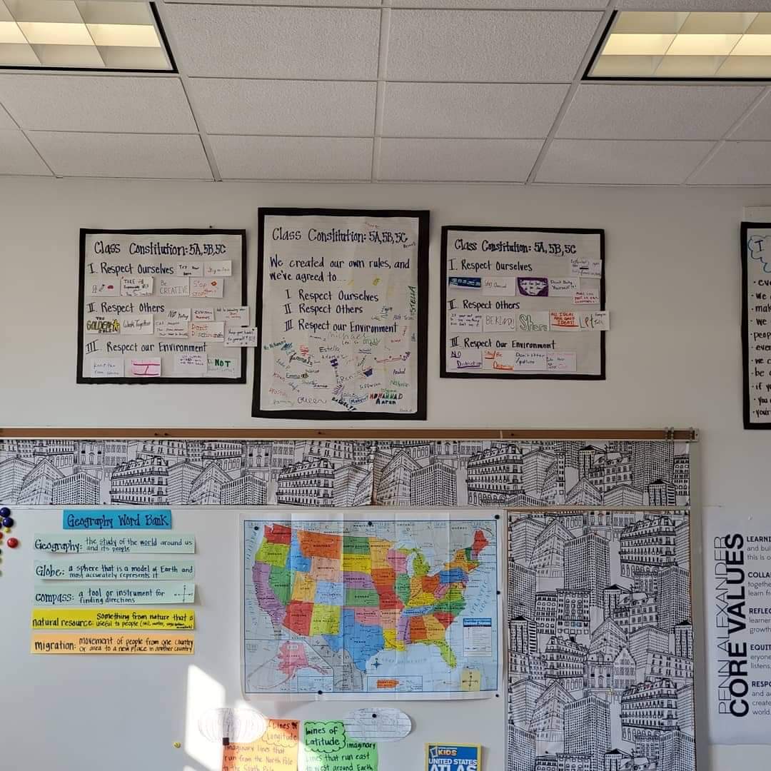 WaterCenterPenn's tweet photo. Andrea Garay, Erica DePalma, and Swati Hegde of the Water Center were at the Penn Alexander school this morning to educate 5th graders on #ClimateChange https://t.co/wL6JJyRfur