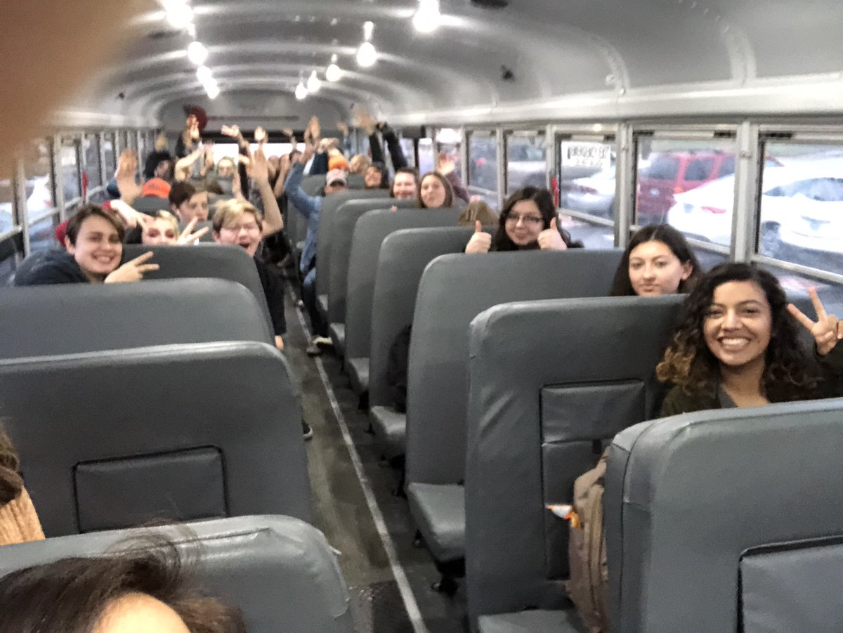 On the way to #ojeaFMD19 with a bus full of West and South Albany HS journalists.