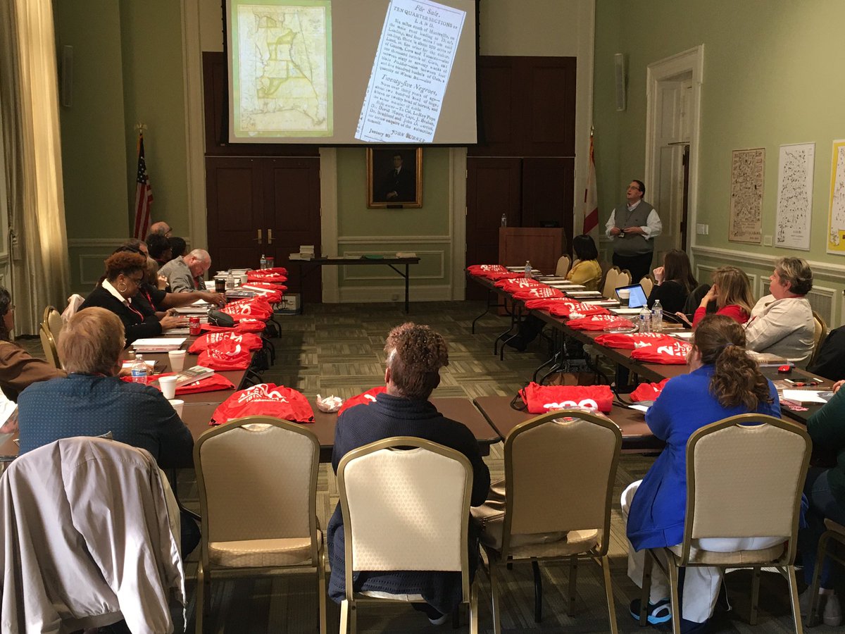 ALHistoryEdu's tweet photo. - ADAH Exhibits, Publications, and Programs Coordinator Scotty E. Kirkland is getting us started this morning with grades 7-12 teachers who are here to learn about Alabama’s 6 constitutions! #PathToStatehood @AlabamaArchives @al200 https://t.co/cAqcpnKH6L