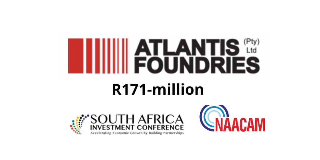 NAACAM_SA's tweet photo. As #Automotiveindustry is a crucial job creator in the country, our member, #AtlantisFoundries, a heavy-duty engine block foundries maker has also made a substantial investment of R171-mln towards its growth at investments announced @SAInvestmentCo #WeareNAACAM #SAIC19 #InvestSA https://t.co/X1G4XfRPka