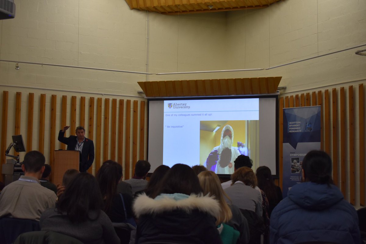 SSFRSymposium's tweet photo. The advice from Mr. Neil Coupar to forensic science students is to “be inquisitive” and “enjoy the journey.” #SSFRS2019 https://t.co/SDTfKJicSQ