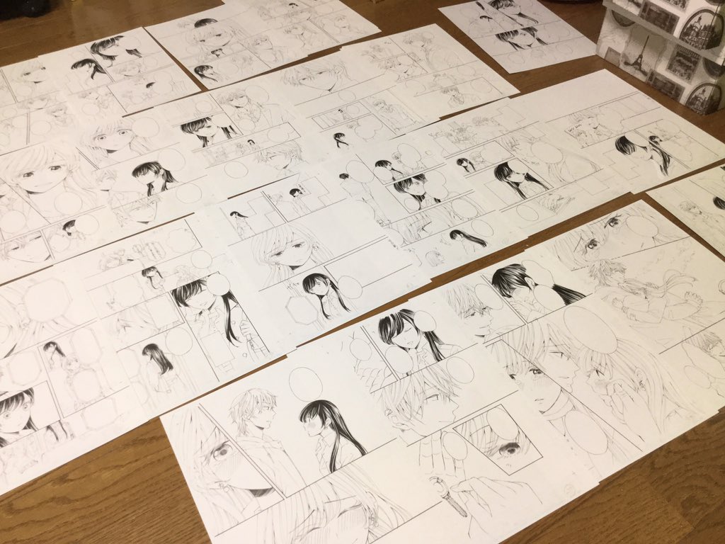 今月分の原稿ベタ乾かし中( ˊ̱˂˃ˋ̱ ) 