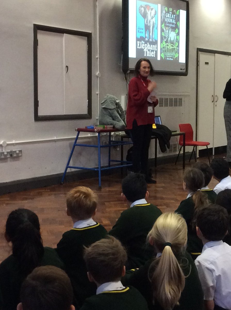 ElmridgeSch's tweet photo. Thank you so much to @janekerrwrites for visiting years 4,5 and 6 today.  The children were excited to meet an author and were fascinated to find out about the local history that inspired your books. #WeLoveReading #LocalHistory #AuthorVisit🐘 https://t.co/PbMdAGbO0p