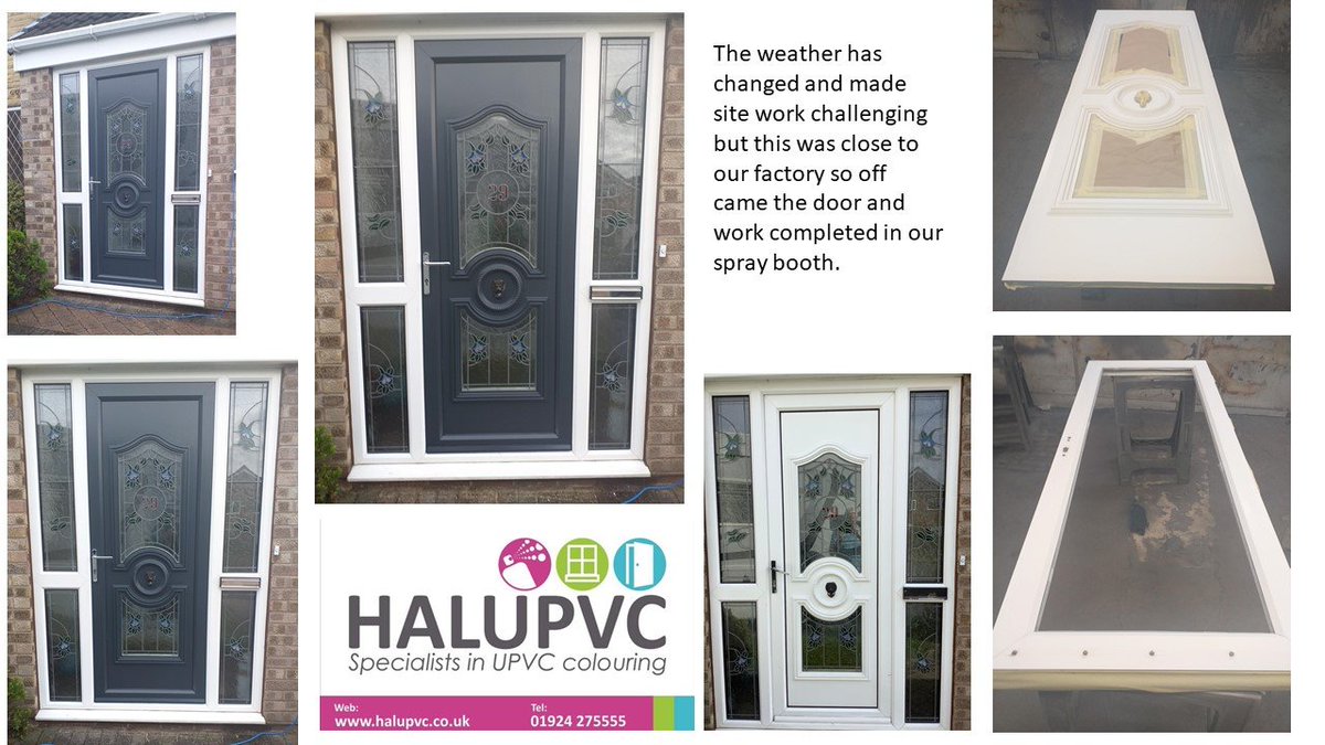 HalupvcLimited's tweet photo. This door renovation in Ral7016 #anthracite grey took place in the #wakefield area https://t.co/cUa7F38xJw