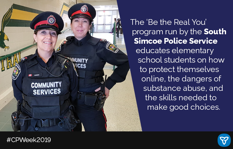 ONsafety's tweet photo. The @SouthSimcoePSโ Be the Real You program teaches grade 5 students critical thinking skills to make better decisions in life whether theyโre online, on social media or facing peer pressure to take drugs or alcohol. https://t.co/VrKo5IaUwl #CPWeek2019 @OACPOfficial https://t.co/nyrYisaNN5