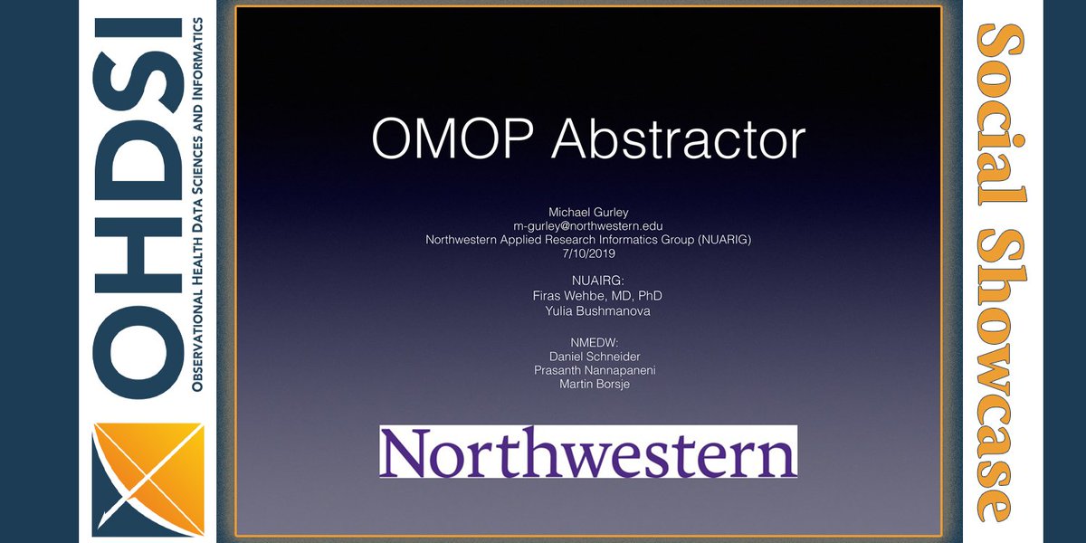OHDSI's tweet image. Time for another #SoftwareDemo in the #OHDSISocialShowcase. @michaelgurley presents his work “OMOP Abstractor.” The URL includes presentation slides and a Github link. Check it out and #JoinTheJourney!
➡️ ohdsi.org/2019-us-sympos…