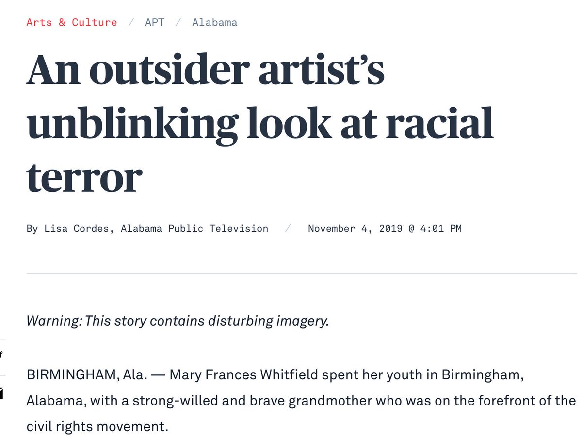 "In a phone conversation with [APT], Whitfield spoke of her grandmother trying to shield her grandchildren from the harsh realities and racial violence of the time. Despite her grandmother’s efforts, Whitfield remembers.." READ FULL ARTICLE HERE >> bit.ly/2K7L3tR