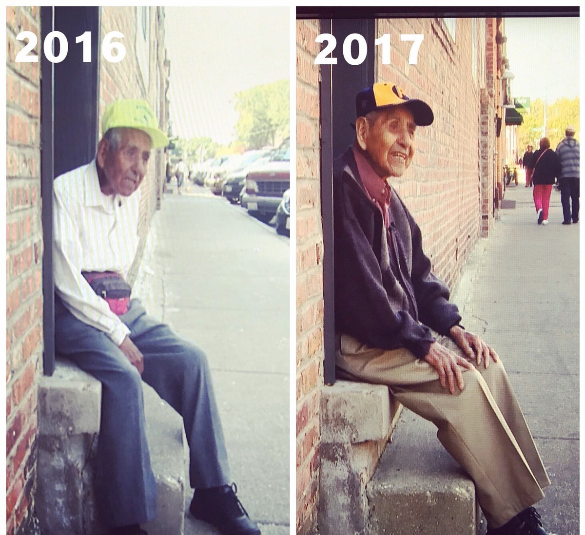 SandraTorresBM's tweet photo. I’m saddened to hear Don Fidencio Sanchez passed away. El famoso paletero de La Villita.
I took the pictures below. You can see how different he looked 1 year after receiving more than $380,000 from a gofundme campaign. His life changed forever thanks to the generosity of others https://t.co/EHzQpkLexB