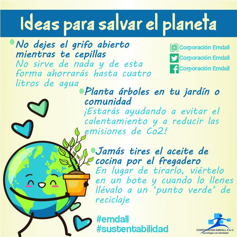 CorporacinEmda1's tweet photo. La Corporación Emdall comprometida con la preservación de la vida en el planeta: te brinda estos tips, para que desde tu hogar ayudes a salvar nuestra única casa, la Tierra 🌍
#FelizMiercolesATodos #Ecología #Ambiente #Emdall #ServicioTécnico https://t.co/kBSJ6sjxrk