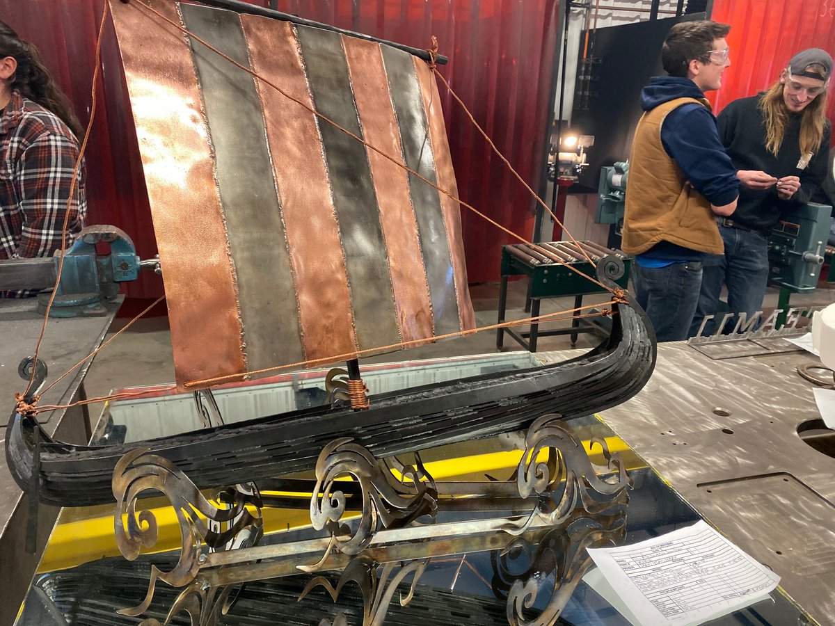 statetechmo's tweet photo. The #StateTechMo Welding Department held their annual welding contest. 1st place this year went to the ship, 2nd place to the walking the dog scene and 3rd was the water fountain! Congrats to the winners! https://t.co/LyUok9FgBB