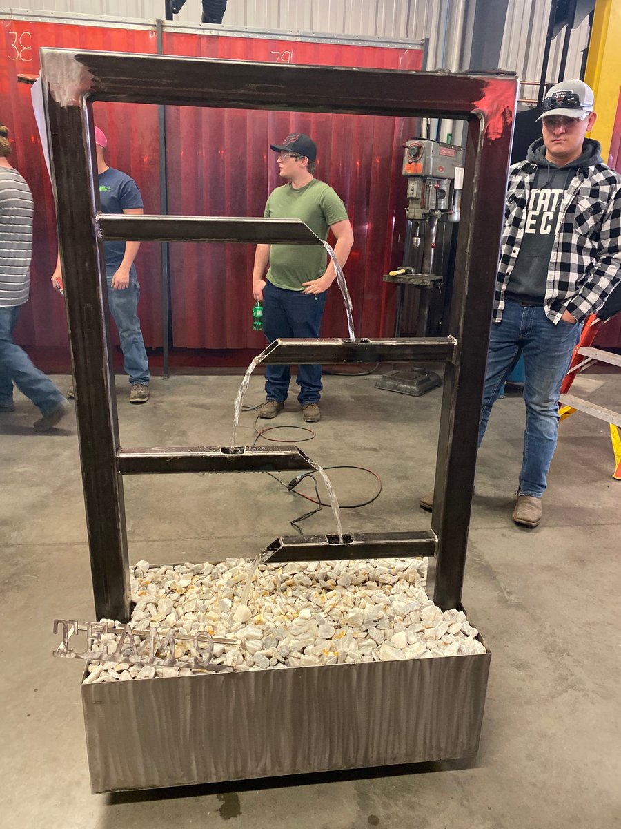 statetechmo's tweet photo. The #StateTechMo Welding Department held their annual welding contest. 1st place this year went to the ship, 2nd place to the walking the dog scene and 3rd was the water fountain! Congrats to the winners! https://t.co/LyUok9FgBB