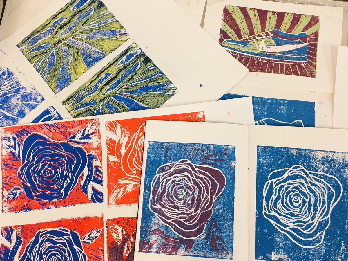 teachleader's tweet photo. Three colour prints are shaping up! #apworks #teamwvc #printing #art #artanddesign https://t.co/xKXLbTkikc