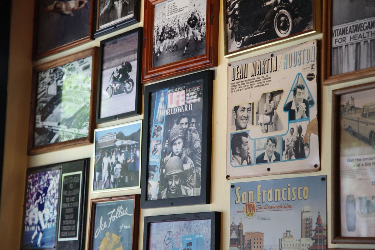 RoccosCafe's tweet photo. Incredible #history hangs here, on our walls, for all of our customers to see. #SF may be obsessed with #Tech, delivery apps, and scooters now, but places like #RoccosCafe still survive, reminding us of our roots, and where we came from. Come and be a part of this. https://t.co/zt4lTZBh1H