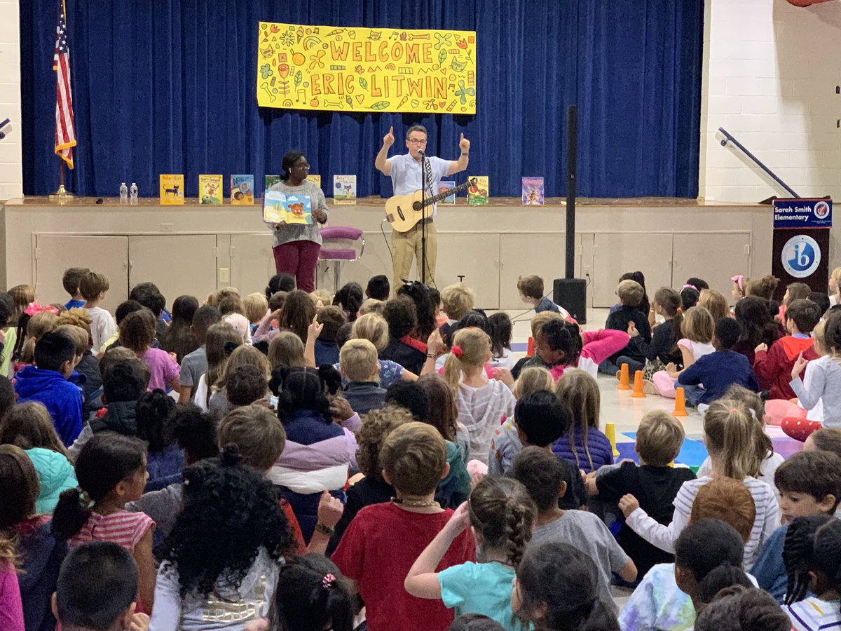 JenWinSaunders's tweet photo. We were groovin’ with @ericlitwinbooks this morning at @APS_SarahSmith Thank you for bringing books to life with your exciting and hilarious shared reading stories! #GroovyJoe #TheNuts #PetetheCat https://t.co/5gUAlUZSoJ