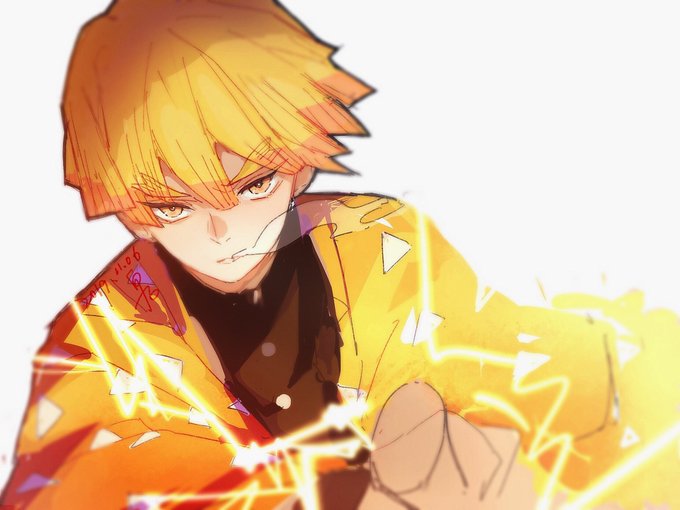 鬼谷清鸣さんがTwitterに投稿した我妻善逸(鬼滅の刃)のイラスト。