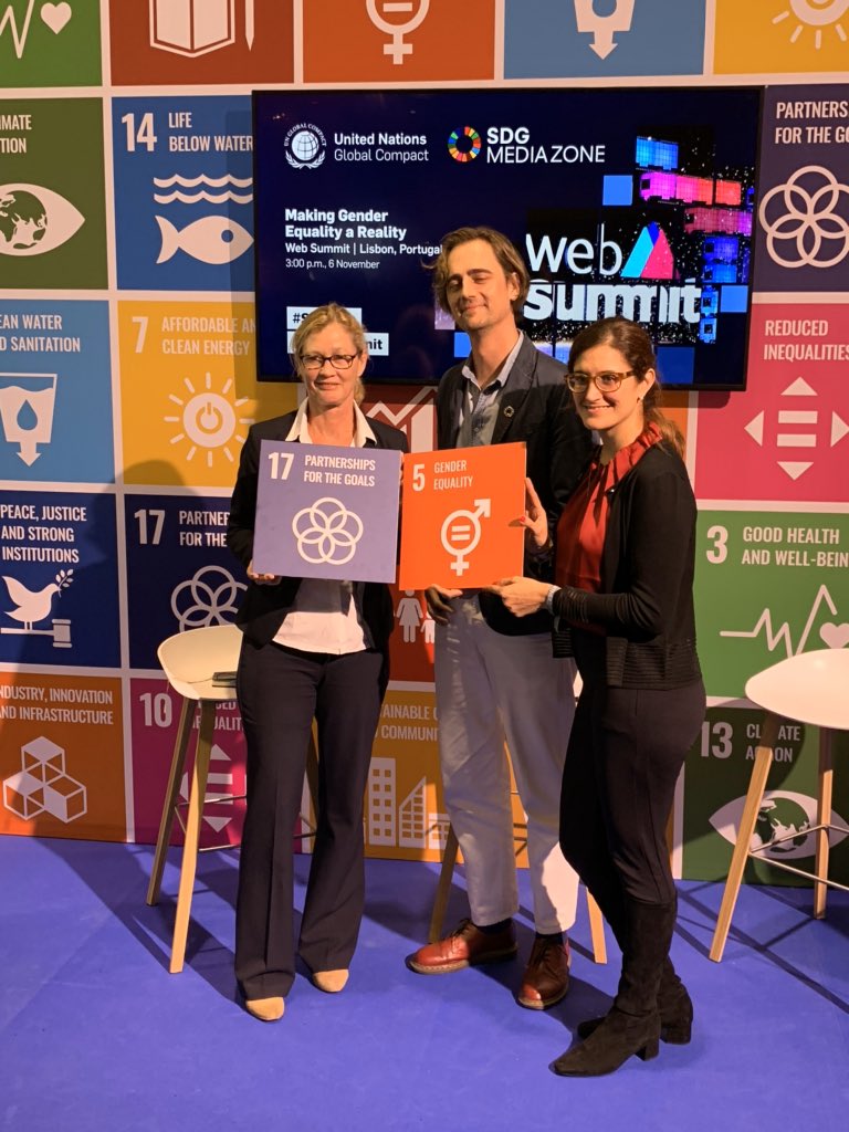 MariaCCalzada's tweet image. Speaking at the #Websummit #SDGMediaZone about Gender Initiatives in the workplace, how to close the gap in the private sector &amp;amp; how far we still need to go! With @girleffect @globalcompact @SAPNextGen