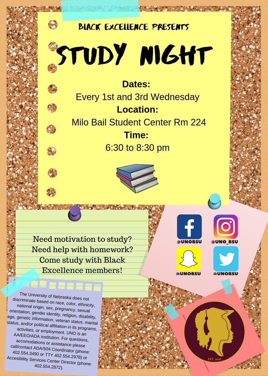 Join us tonight and get this work done! Meet us in Milo Bail Rm 224 from 6:30-8:30 pm!