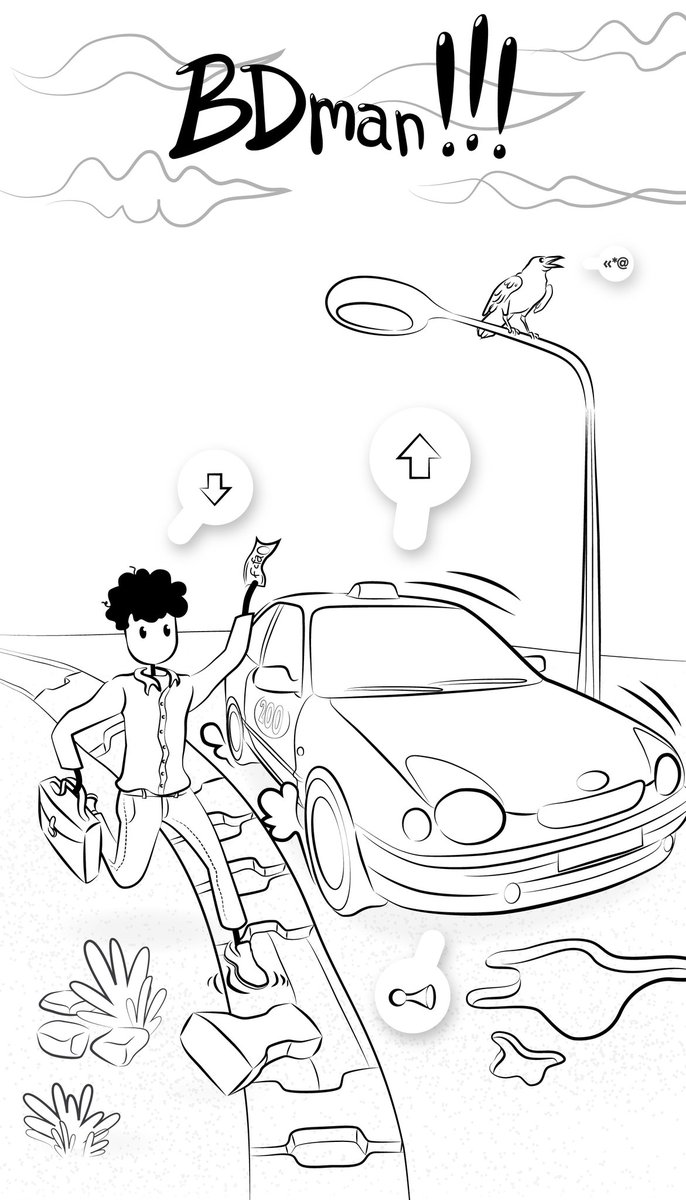 BDmanLOL's tweet photo. En sueur, tu "miseras" à la limite de ton franc.
.
.
#Ubuntu #BDman #BDmanLOL #EssentialLines #ShareColors #Taxi #DeuxCents #Fcfa #HausseDuCarburant #Transport #drawing #draw #illustration #illustrator #artwork #Art #sketch #cartoon https://t.co/BgpGmsjbh5