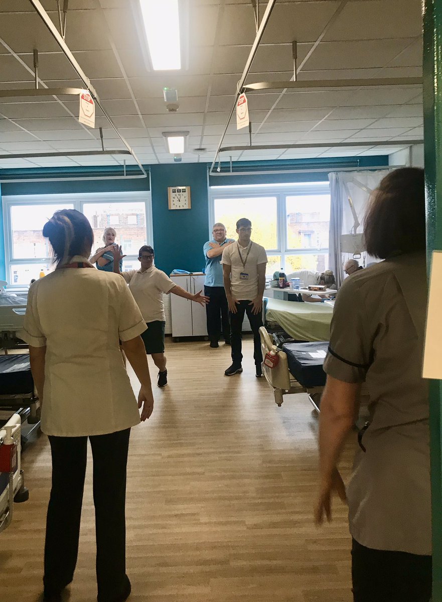 whhrespphysios's tweet photo. So great to see nursing staff from @A7Whh joining in with Morning Movers this morning. Lots of engagement and positivity all round. #teamwork #PatientExperience #positivity #respisbest #respteam #CLiP #collaborativeworking #MDT @Kimberley_S_J @sarah_hargadon https://t.co/KiywPbAHHq