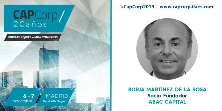 abaccapital's tweet photo. Mañana @borjamartinezr, socio fundador de @abaccapital, participará en #CapCorp2019 para hablar de la situación actual del #PrivateEquity junto a @AllenOvery, #PortobelloCapital, #Cinven y @KPMG_ES. + Info aquí: https://t.co/821v1BqL1q cc @ifaes https://t.co/4BXqUfpyVV